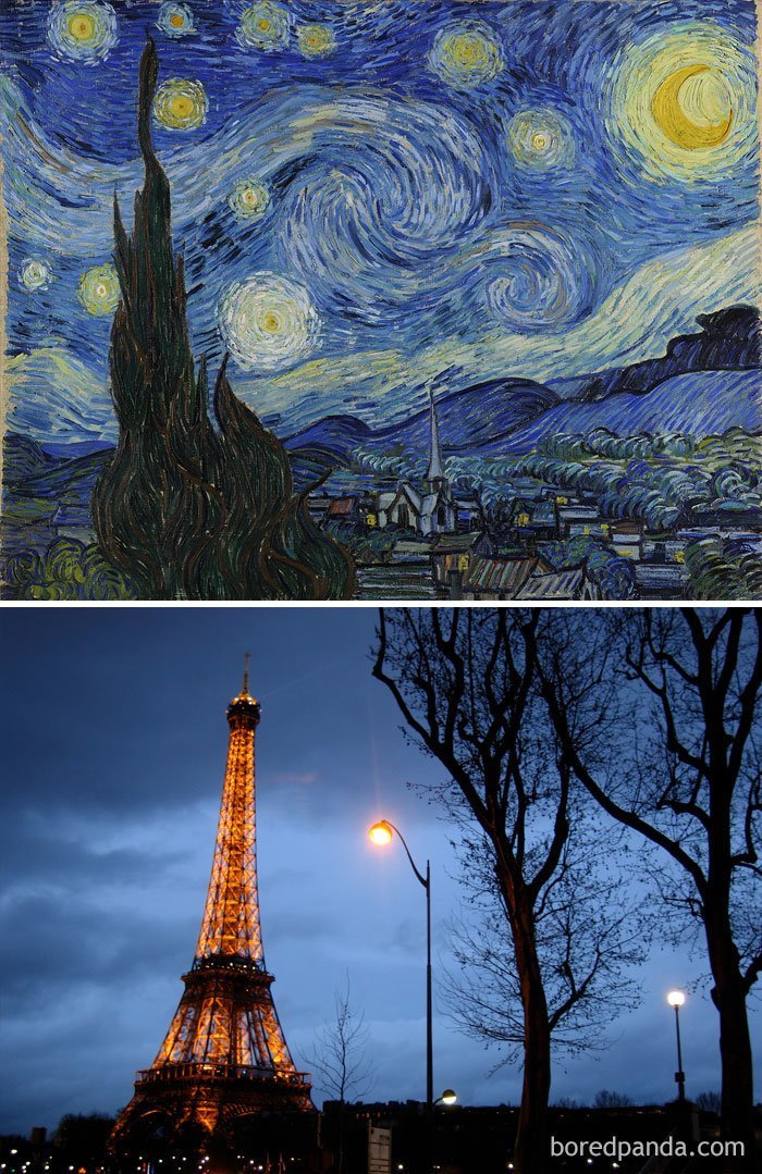 24. Эйфелева башня была сооружена для Всемирной ярмарки в 1889 году, и в том же году Ван Гог написал знаменитую "Звездную ночь" интересное, исторические факты, история, познавательно, сша, факты, факты в картинках