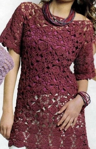 Кружевная туника из мотивов