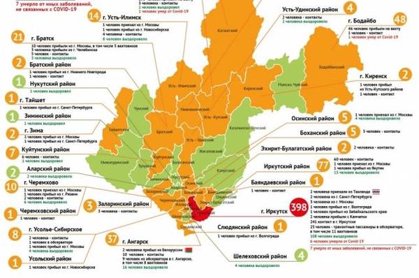 Коронавирус выявили в 28 районах Иркутской области