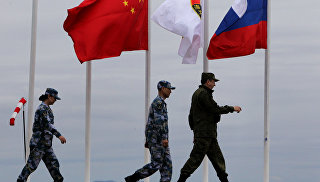 Российско-китайские военно-морские учения Морское взаимодействие на полигоне Клерк в Приморском крае