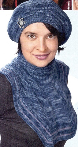 Манишка и берет спицами