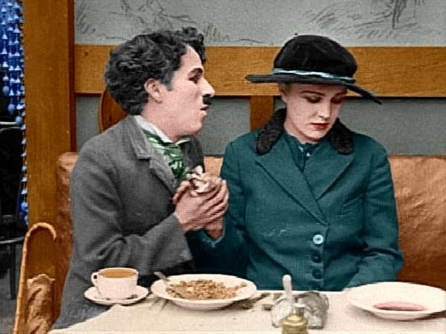 Цветные фотографии Чарли Чаплина в 1910-30 годах