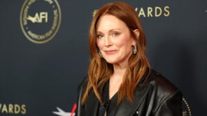 Julianne Moore arrives at the AFI Awards Luncheon at Four Seasons Hotel Los Angeles at Beverly Hills on January 12, 2024 in Los Angeles, California.