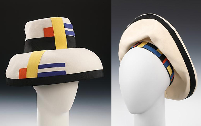 Шляпки, вдохновленные Мондрианом.
