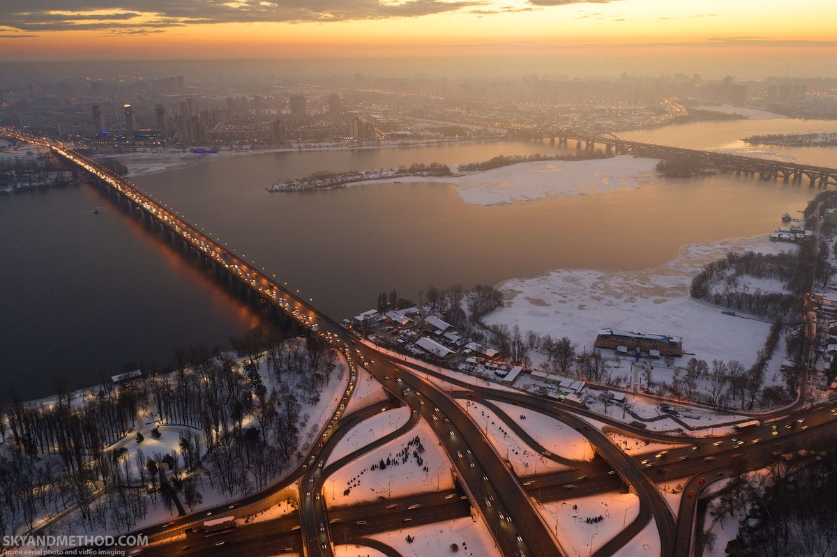 Какова зима в сегодняшнем Киеве на фото с квадрокоптера 
