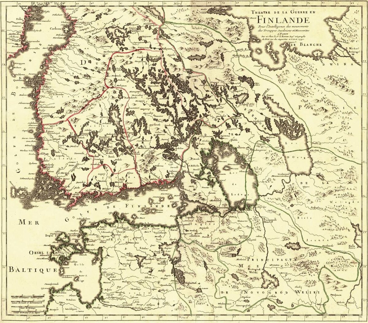 Карта театра военных действий русско-шведской войны (карта 1742 года)