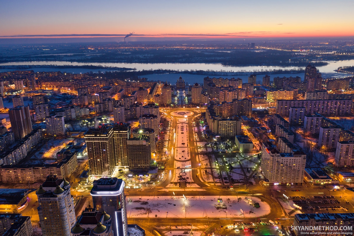 Какова зима в сегодняшнем Киеве на фото с квадрокоптера 