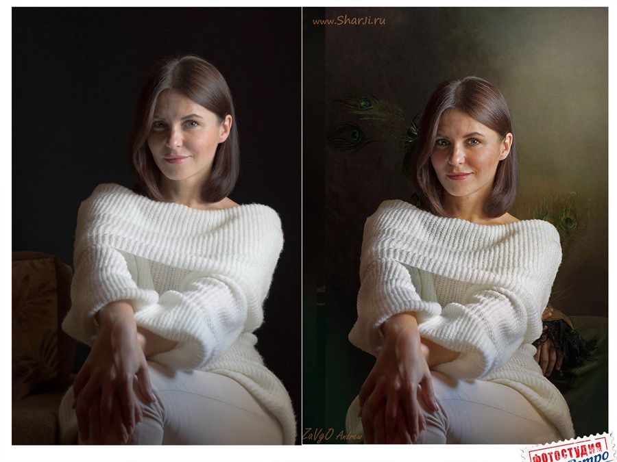 Художественная обработка фото до и после Photoshop