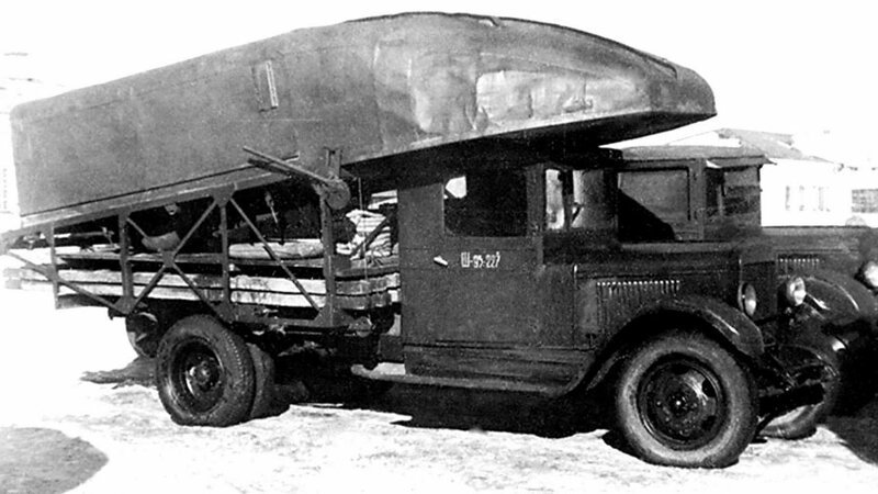 Базовый грузовик парка Н2П-32 на доработанном шасси ЗИС-5 (из архива Н. Маркова) авто, автоистория, военная техника, история, переправа, понтон, понтонно-мостовая переправа