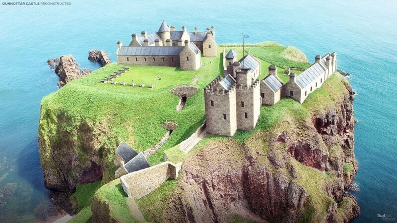 Как выглядели известные европейские замки до того, как превратились в руины