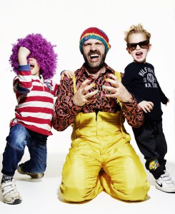 BBC Radio 6 Music’s Shaun Keaveny posed with his two sons, Arthur, 7 and Wilfy, 5