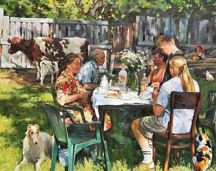 «На даче», 2016, холст,масло