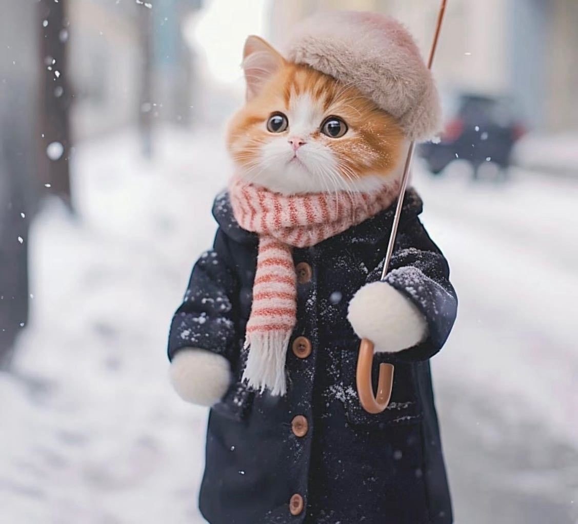 Кошачья зимняя мода декор,мастерство,творчество
