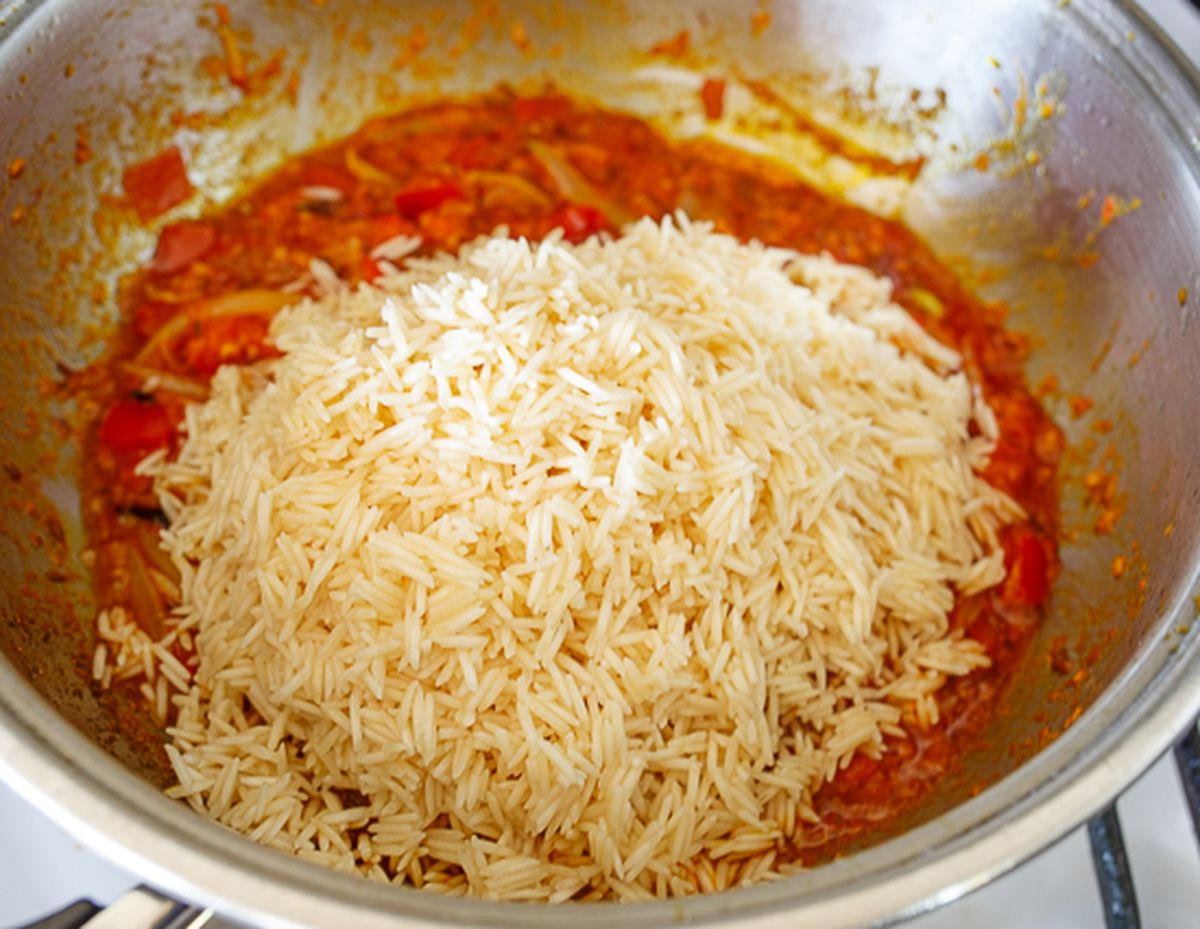 Томатный рис по-индийски блюда из круп,кухни мира,овощные блюда