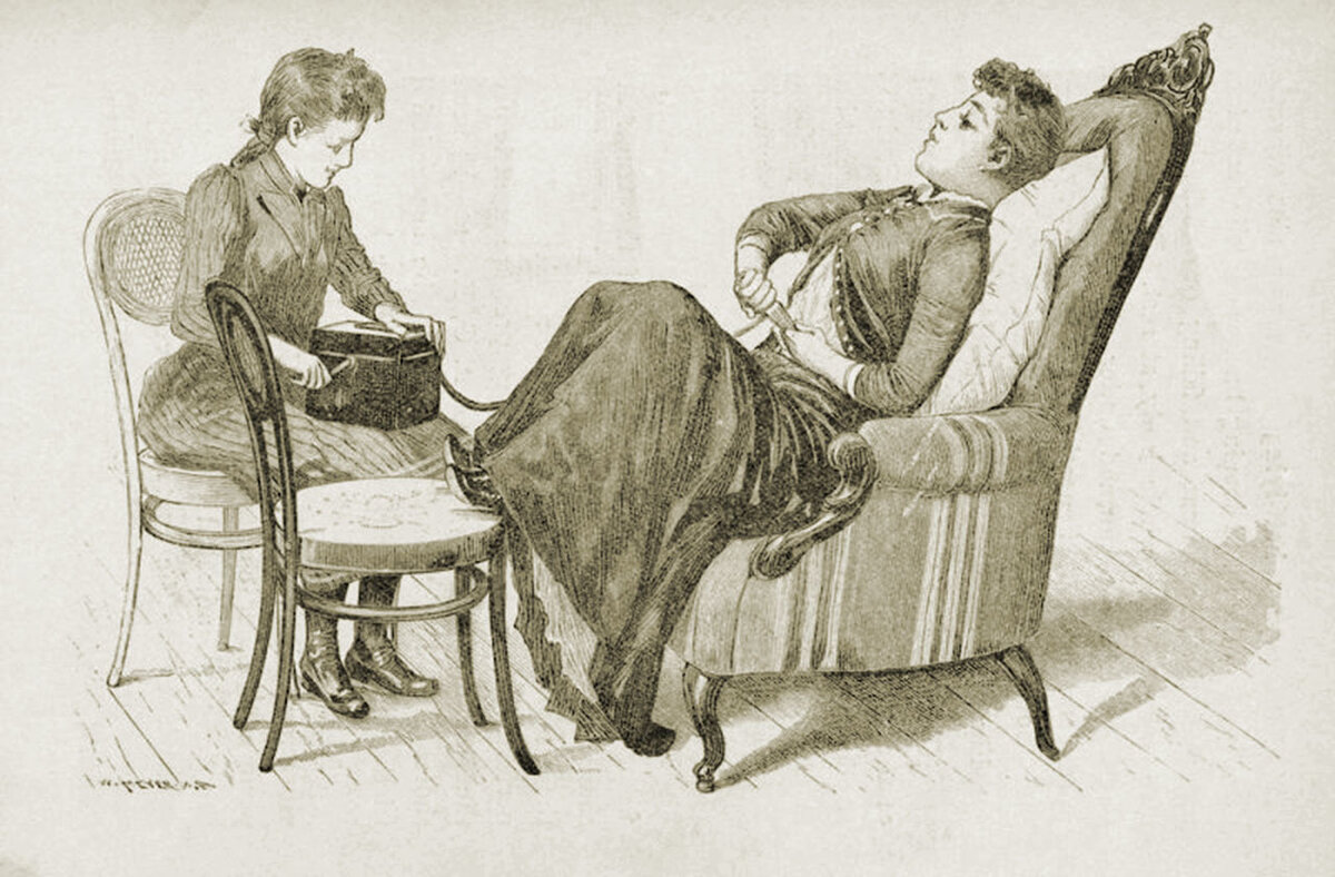       Лечение вибратором, иллюстрация XIX века Фото: Wikipedia.org
