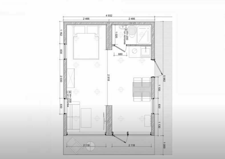 Панорамные окна и четкое зонирование: необычный дом-малютка 30 м² для сдачи в аренду идеи для дома,интерьер и дизайн