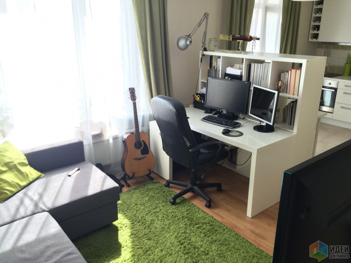 Интерьер квартиры-студии, как сделать кабинет в студии