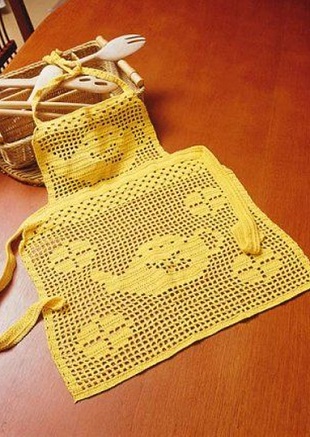 Фартук филейным вязанием