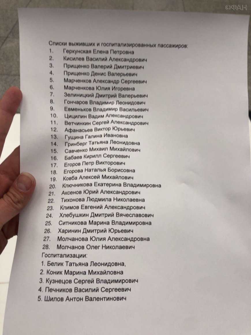 «Аэрофлот» опубликовал предварительный список выживших при ЧП в Шереметьеве пассажиров новости,события,общество