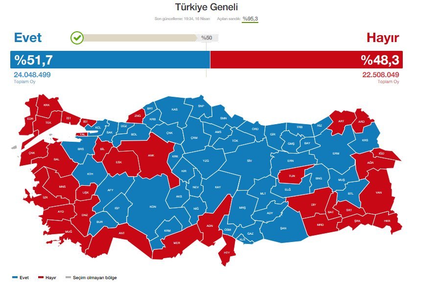 Карта голосования в турции