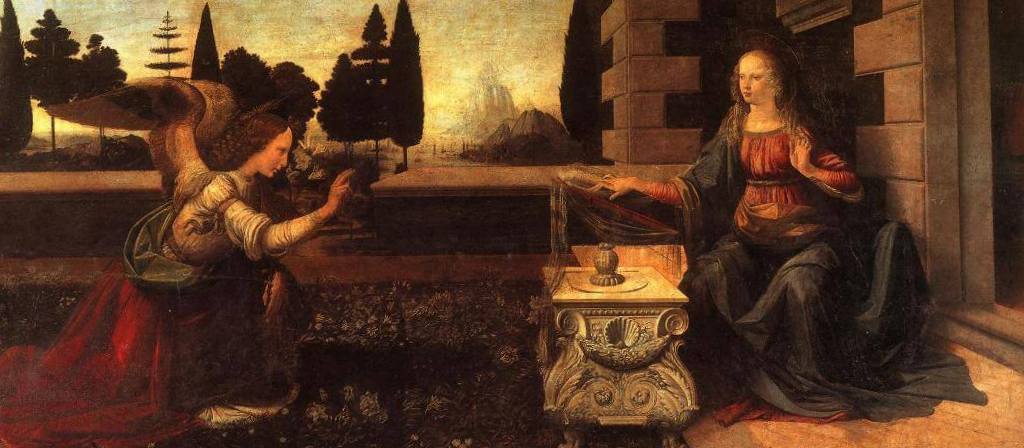 Благовещение - Леонардо да Винчи (1472)