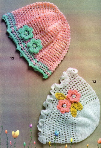 Шапочки для девочки крючком
