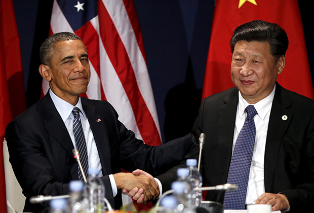 Барак Обама и Си Цзиньпин на климатическом саммите в Париже. 30 ноября 2015