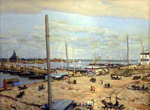 1908 Мост через р. Оку в Н.Новгороде. - Юон Константин Федорович