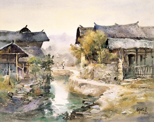 Художник Liu Feng Lan акварель