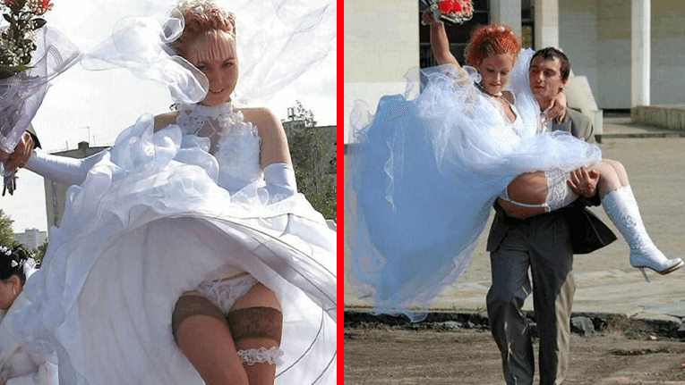 Свадебные наряды подвели этих невест в самый ответственный момент позитив,смешные картинки,юмор