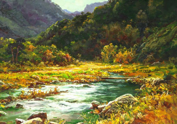 пейзажи художник Hong Cheolung - 04