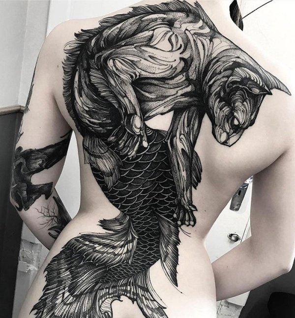 Впечатляющие татуировки на спине интерсное,искусство,татуировки