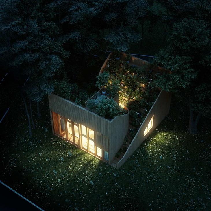 Дом с огородом на крыше в Германии архитектура,дача,сад и огород