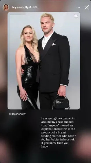 "Это грудь кормящей матери": жена Николаса Холта ответила на критику её откровенного наряда