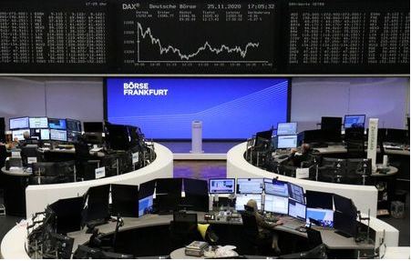 The German share price index DAX graph is pictured at the stock exchange in Frankfurt, Germany, November 25, 2020. REUTERS/Staff