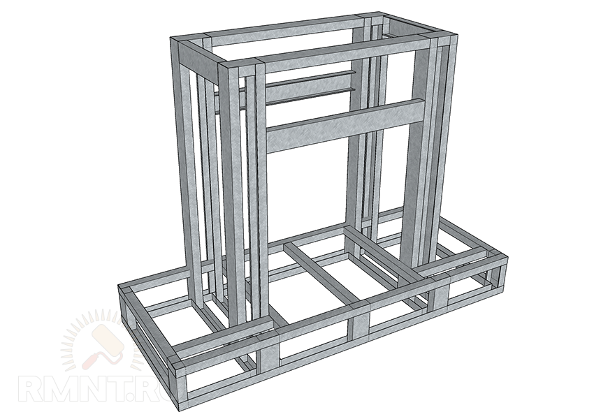 как сделать каркас для камина