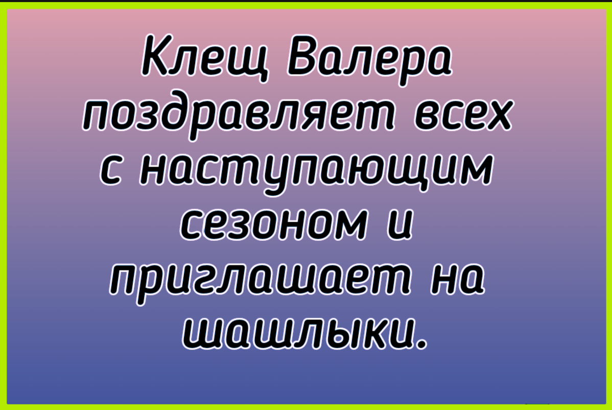 Днем супруга, клещ валера приглашает на шашлыки смешная картинка