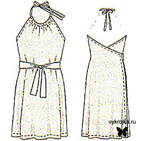 Выкройка платья с юбкой солнце и открытыми плечами (Шитье и крой)