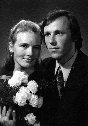 В день свадьбы с Харольдом Улмани, 1975 г.