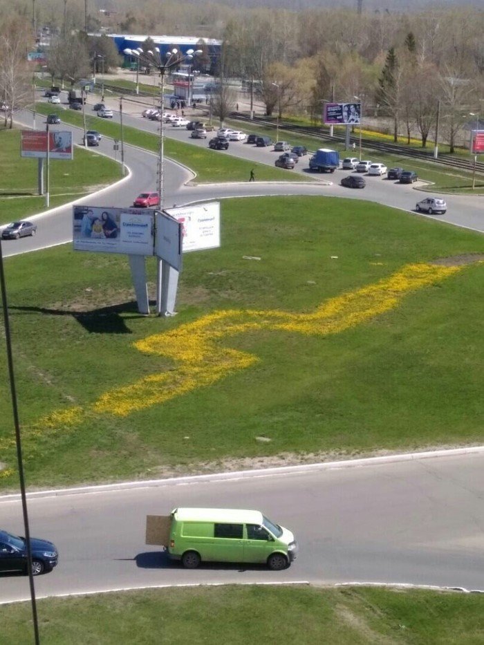 Теперь вы знаете, для чего в городах растет так много одуванчиков. С их помощью коммунальщики ищут теплотрассы дети, жкх, квартира, коммунальщики, прикол, россия, юмор