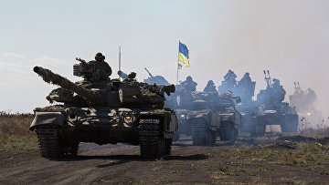 Танки украинской армии в Донецкой области