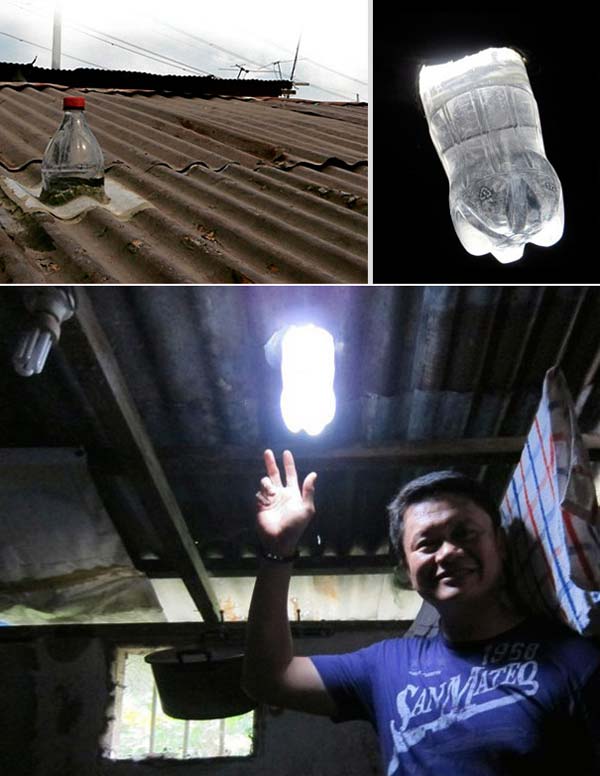 Солнечная лампа из пластиковых бутылок