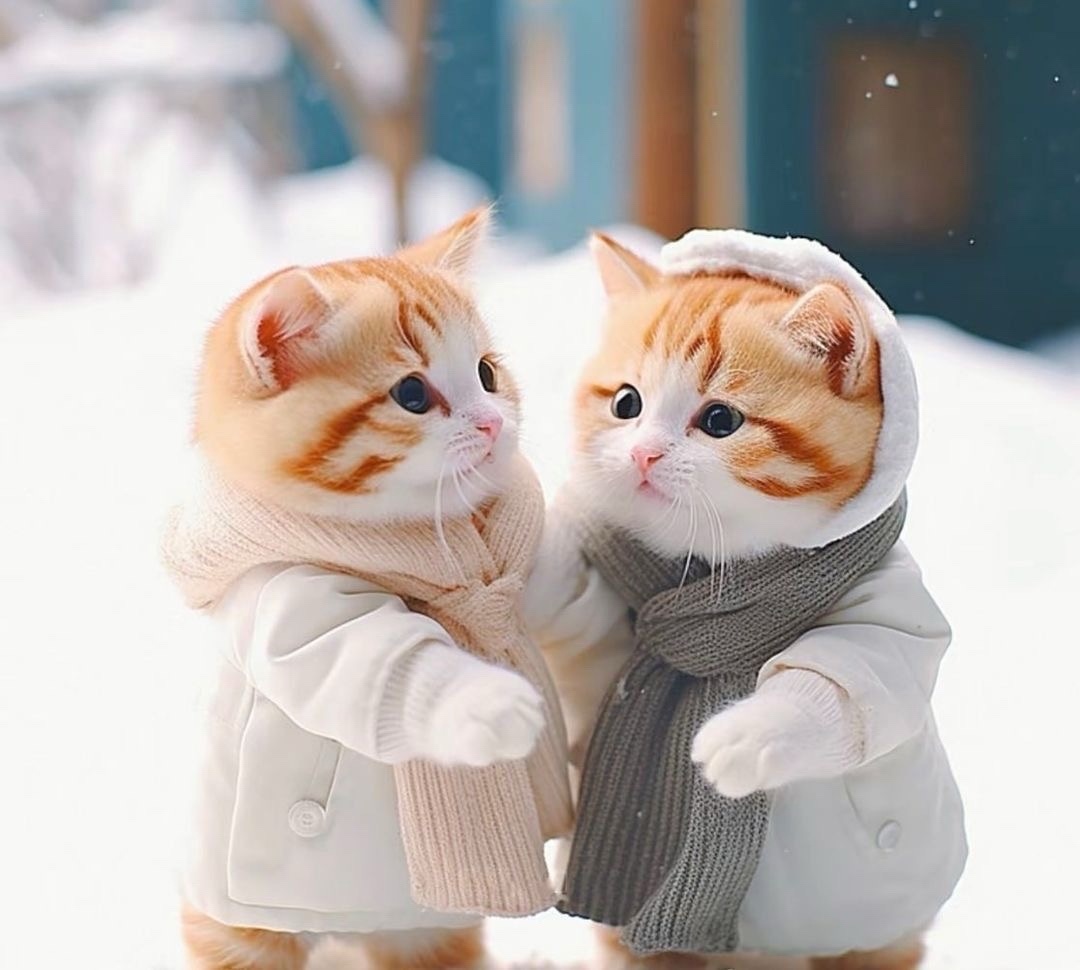 Кошачья зимняя мода 