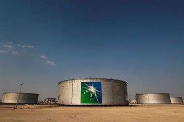 A view shows branded oil tanks at Saudi Aramco oil facility in Abqaiq, Saudi Arabia October 12, 2019. REUTERS/Maxim Shemetov 