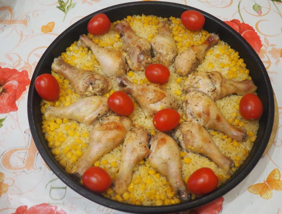 Курица с кукурузой и рисом - ужин в мексиканском стиле блюда из курицы,кухни мира