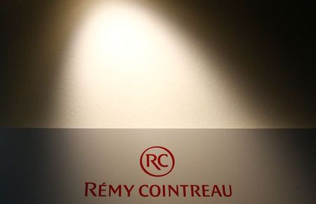 FILE PHOTO: The logo of Remy Cointreau SA is pictured in the Cointreau distillery, where the the orange-flavoured triple sec liqueur is produced, in Saint-Barthelemy-d'Anjou near Angers, France, February 8, 2019. REUTERS/Stephane Mahe/File Photo