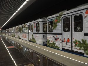 Новогодний поезд запустили через станцию «Курская». Фото: Антон Гердо, «Вечерняя Москва»