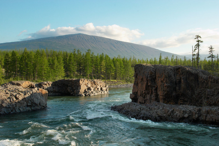 Плато Путорана в Сибири.