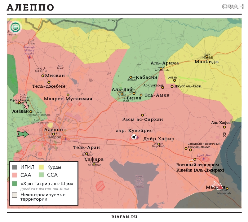 Карта военных действий — Алеппо