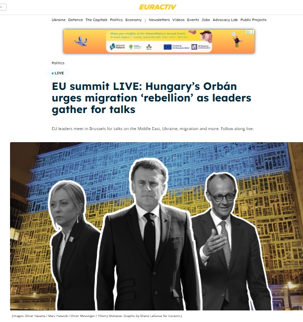 Издание Euractiv выделило основные моменты повестки дня открывающегося сегодня в Брюсселе саммита ЕС. Ожидается,...